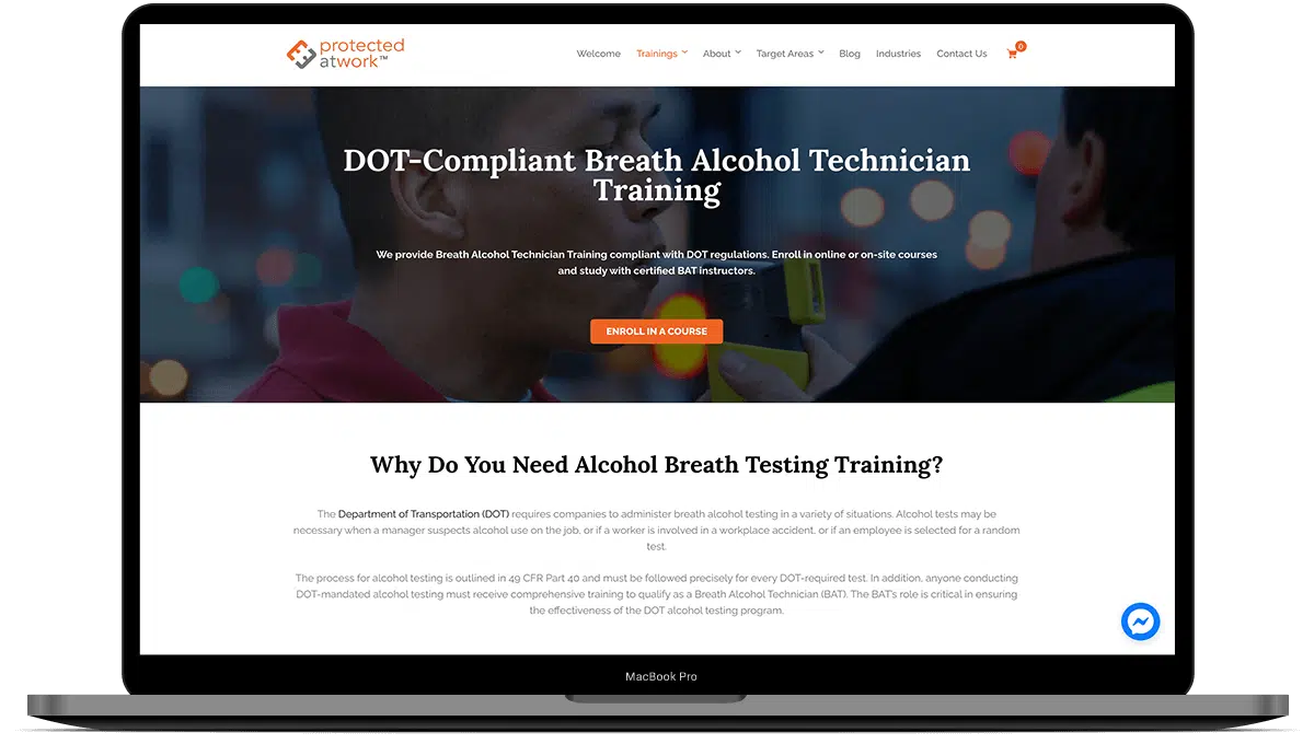 ProtectedatWork_Scopic_Main Web platform for training screenshot